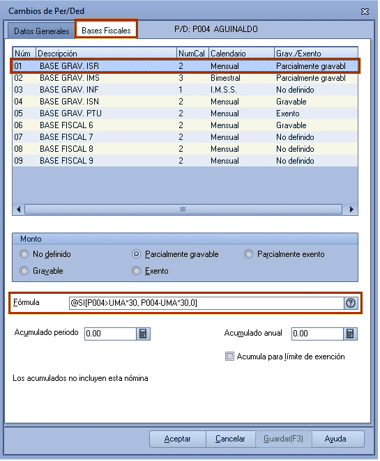 Cálculo de aguinaldo en Aspel NOI 9.0 - Pruebas