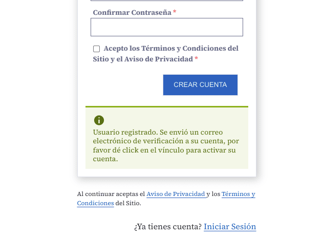 Crear cuenta e Inicio de Sesión en consultoriati.com.mx - Pruebas