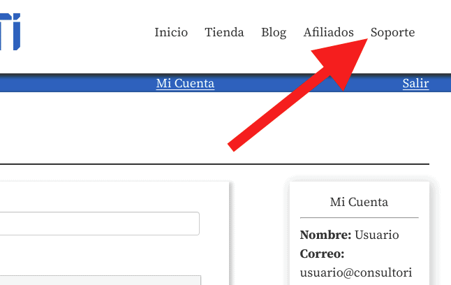 Solicitar soporte mediante Ticket - Pruebas